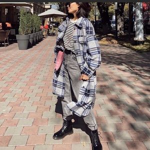 H&M Jackets & Coats Conscious Plaid Shacket sz  M